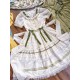 Mademoiselle Pearl Four Leaf Clover and Lime Blouse Apron Overdress JSK and Ops(Reservation/2 Colours/Full Payment Without Shipping)